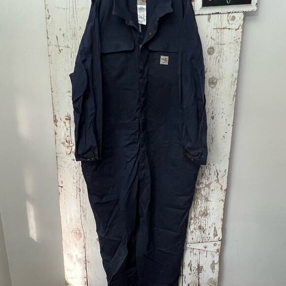 Carhartt FR Coveralls Mens 60R Navy Flame Resistant Jumpsuit HRC 2 Atpv 11.2 - Picture 12 of 14